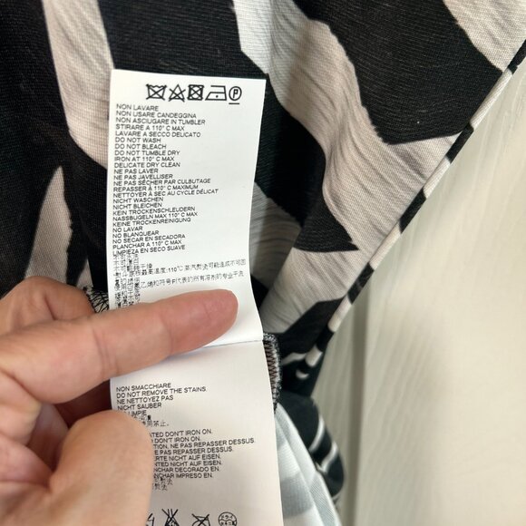 Just Cavalli Dress Fitted Bodycon Black & White Striped Midi Animal Pattern - Picture 11 of 11